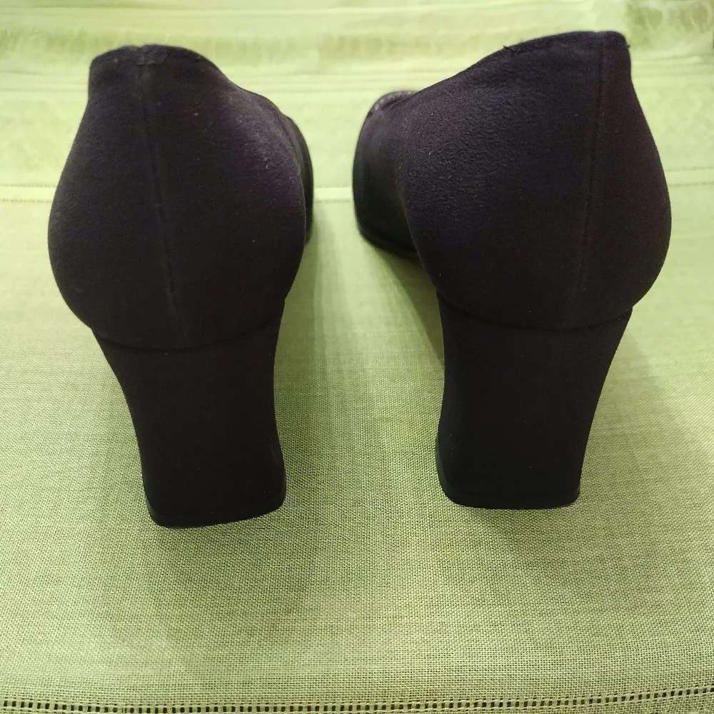 Stuart Weitzman Black Heels with Blingy Toe Accent